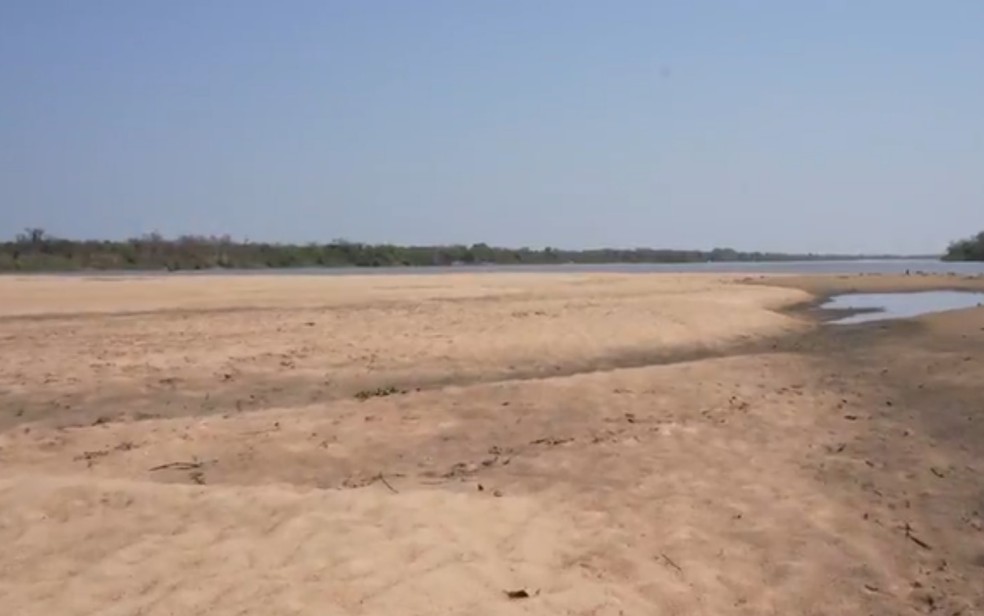 Expansão da agricultura e a criação de gado ao longo do rio são apontadas por pesquisadores como os principais motivos para seca no Rio Araguaia, Goiás — Foto: Reprodução/TV Globo