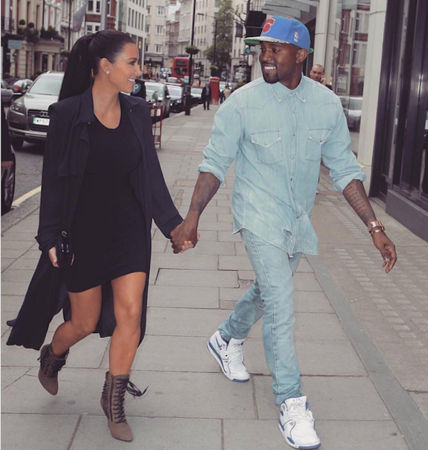 Kim Kardashian com o marido Kanye West (Foto: Instagram)