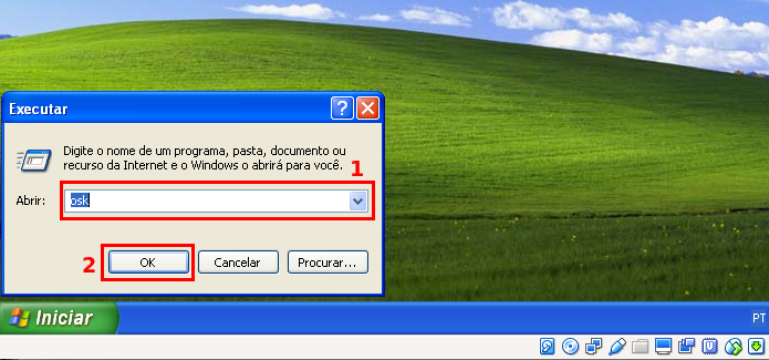 Acessando o teclado virtual do Windows XP pela opção Executar (Foto: reprodução/Edivaldo Brito)