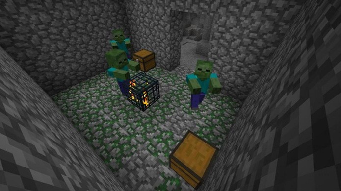 Ouro e diamante podem ser encontrados em baús em locais específicos do jogo como dungeons (Foto: Reprodução/Minecraft Wiki)