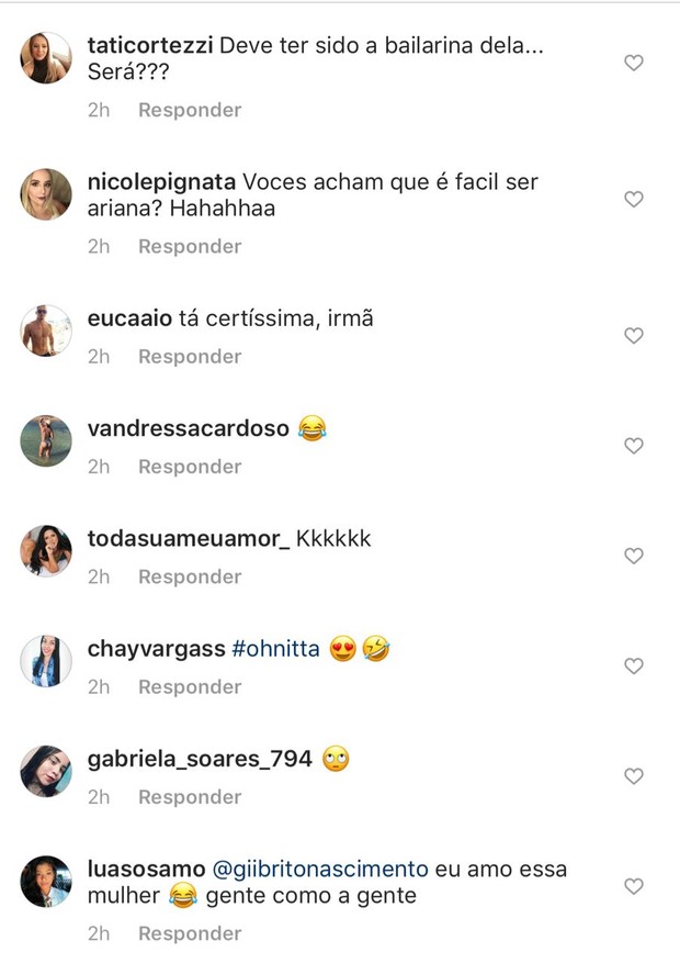 Comentários sobre Anitta após programa de TV (Foto: Reprodução/Instagram)