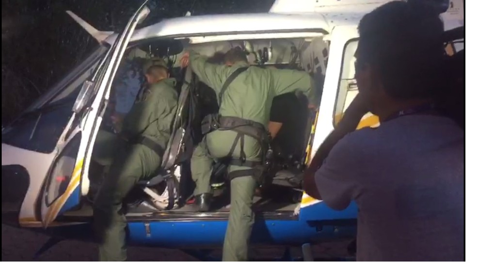 Suspeito de matar advogado chegou ao Tocantins no fim da tarde (Foto: Lívia Campos/TV Anhanguera)