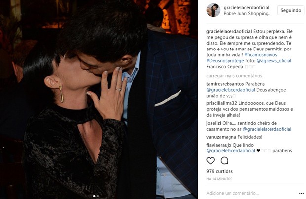 Graciele Lacerda fala do noivado na web (Foto: Reprodução/Instagram)