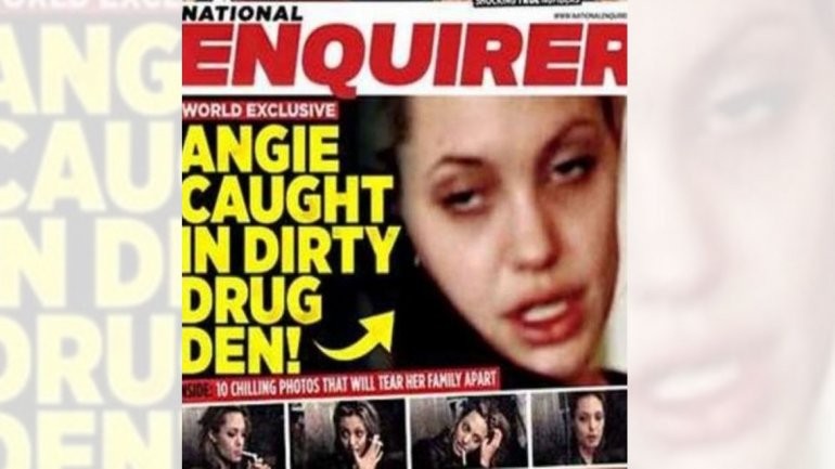 National Enquirer divulga fotos de Angelina Jolie na década de 90 (Foto: Reprodução/National Enquirer)