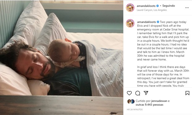 Viúva de Nick Cordero relembra dois anos da internação do marido, que morreu em julho de 2020 (Foto: Reprodução/Instagram)
