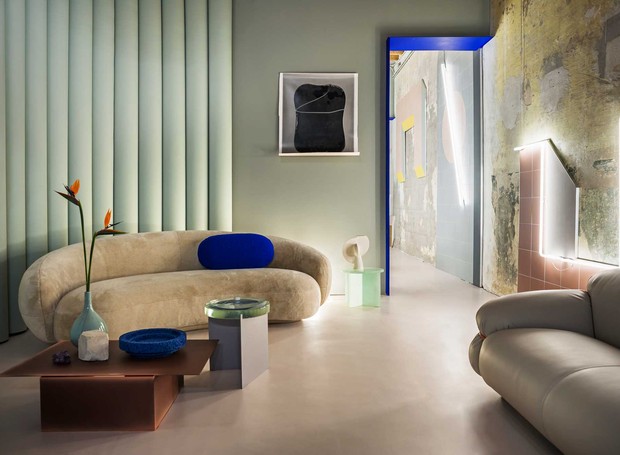 Sala projetada pelo Studiopepe, agência de criação da Itália, no Club Unseen para a Semana de Design de Milão em 2018 (Foto: Andrea Ferrari / Studiopepe)