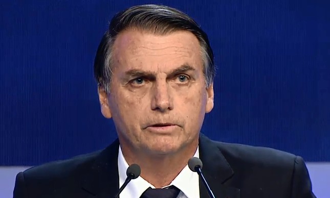 O candidato Jair Bolsonaro, no debate