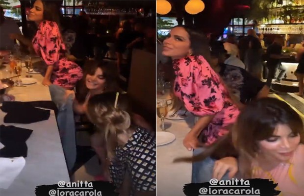 Anitta, Gkay e Carol Dieckmann dançam funk em restaurante em Miami (Foto: Reprodução / Instagram)