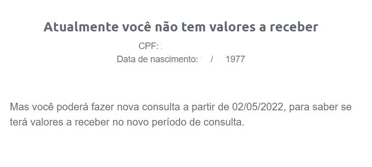 Quem não tiver valores a receber nesta etapa poderá ter nas próximas fases, diz BC