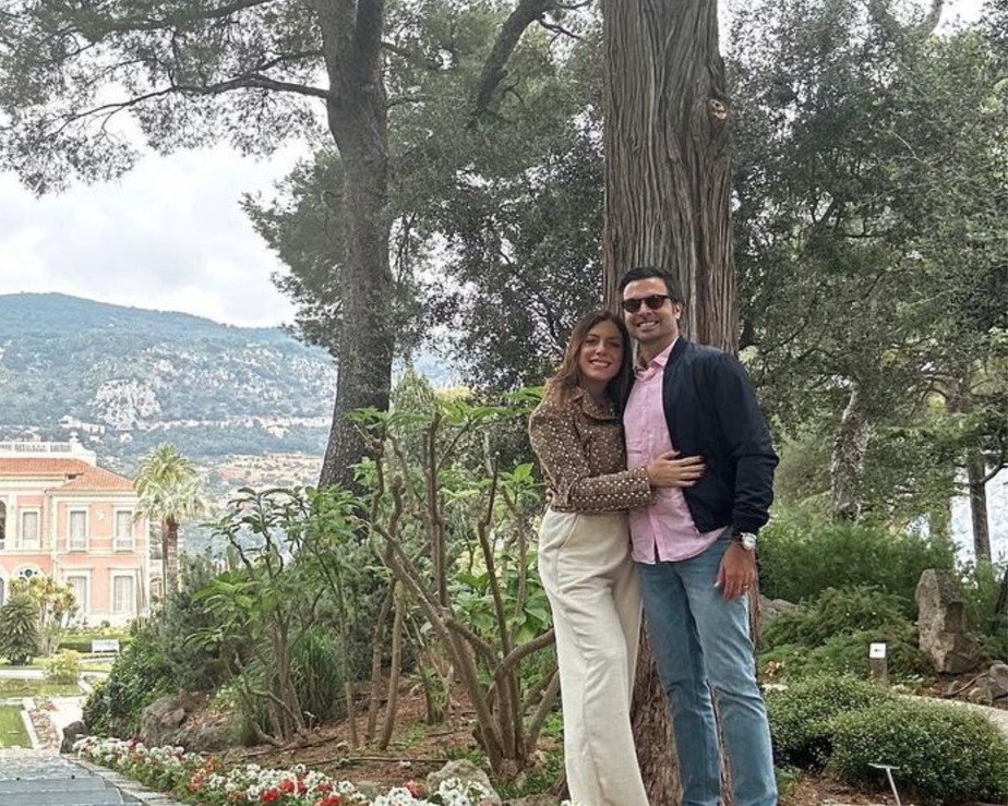 Fabiana Justus e o marido em Mônaco