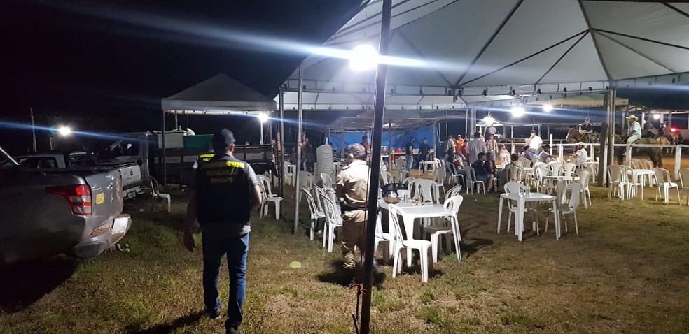 Fiscais encontraram estrutura completa em vaquejada clandestina — Foto: Divulgação