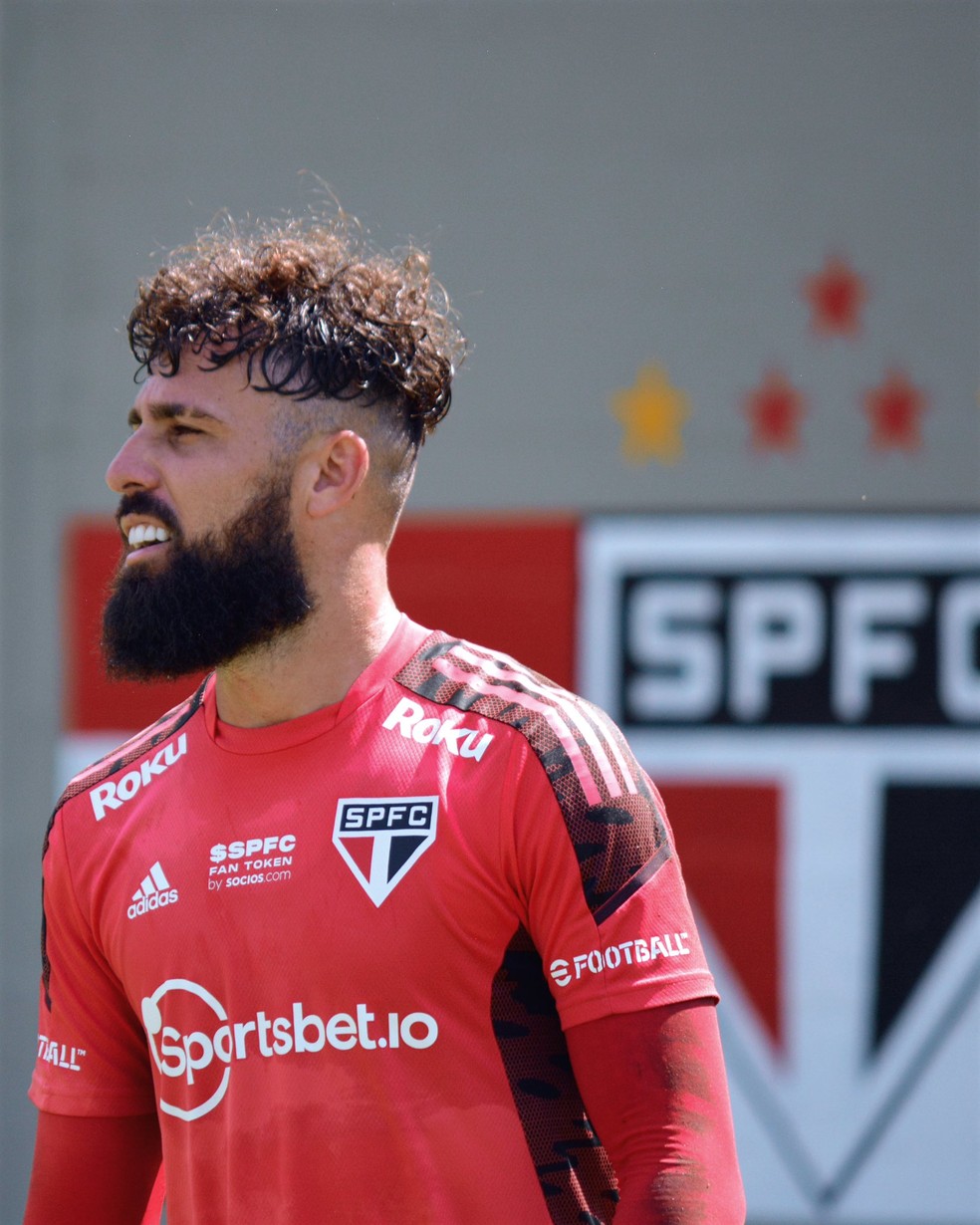 Jandrei no treino do São Paulo desta sexta — Foto: São Paulo FC