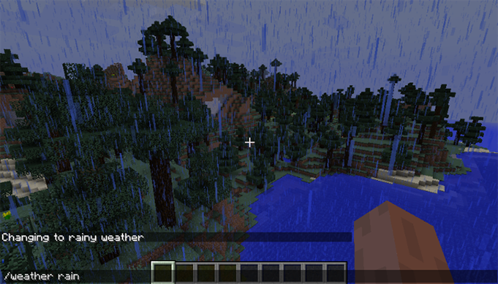 Altere o clima de Minecraft para chuva (Foto: Reprodução/Murilo Molina)