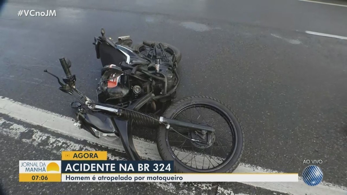 Homem e motociclista ficam feridos após acidente na BR em Salvador Bahia G