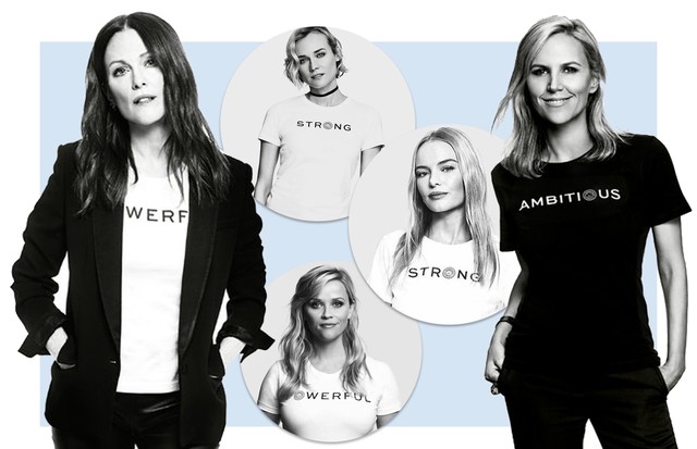 Julianne Moore, Diane Kruger, Kate Bosworth, Reese Whiterspoon e Tory Burch vestem a camisa da campanha #EmbraceAmbition (Foto: Reprodução)