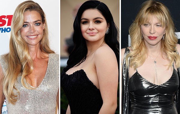 Denise Richards, Ariel Winter e Courtney Love estão entre as famosas que passaram por cirurgia para reduzir o tamanho dos seios (Foto: Getty Images)