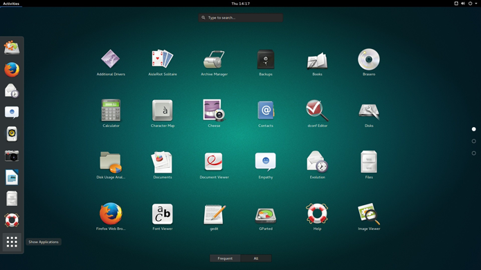 Em termos de funcionalidades, grande diferença do Ubuntu para o Ubuntu GNOME é a ausência do dash (Foto: Divulgação/Canonical)