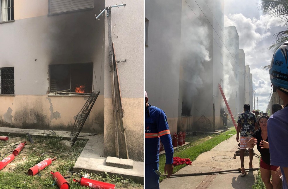 Incêndio em apartamento no Benedito Bentes, em Maceió, deixa três mortos — Foto: Arquivo pessoal