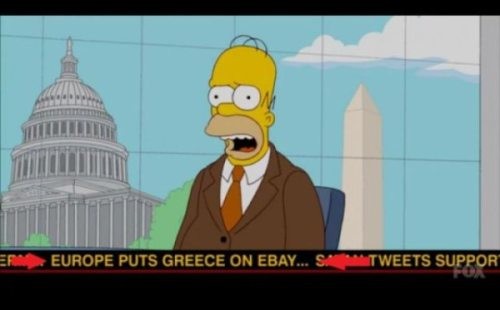 Simpsons brincou com a crise na Grécia em episódio sobre política (Foto: reprodução)