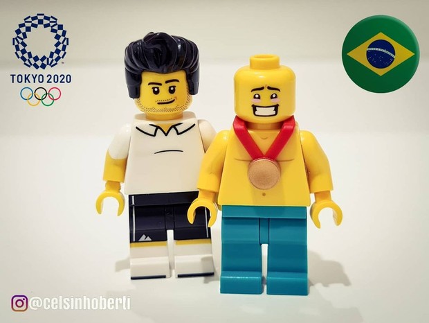 Atletas brasileiros ganham versões em LEGO após medalhas nas Olimpíadas de Tóquio 2020 (Foto: Reprodução/ Instagram/ @celsinhoberti)