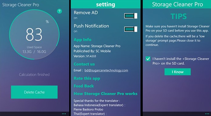 Storage Cleaner Pro limpa memória do celular e elimina arquivos inúteis (Foto: Divulgação/Windows Store)
