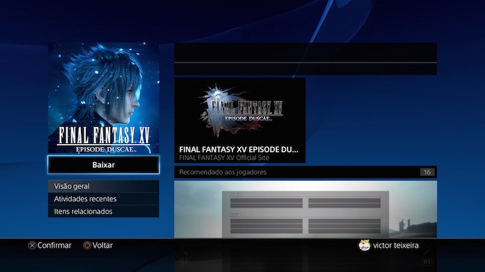 Adquira Final Fantasy Type-0 HD para baixar a demo na faixa (Foto: Reprodução/Victor Teixeira)