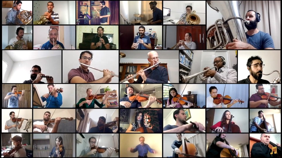 M&uacute;sicos da OSP em releitura in&eacute;dita de 'Rio de L&aacute;grimas' &mdash; Foto: Orquestra Sinf&ocirc;nica de Piracicaba