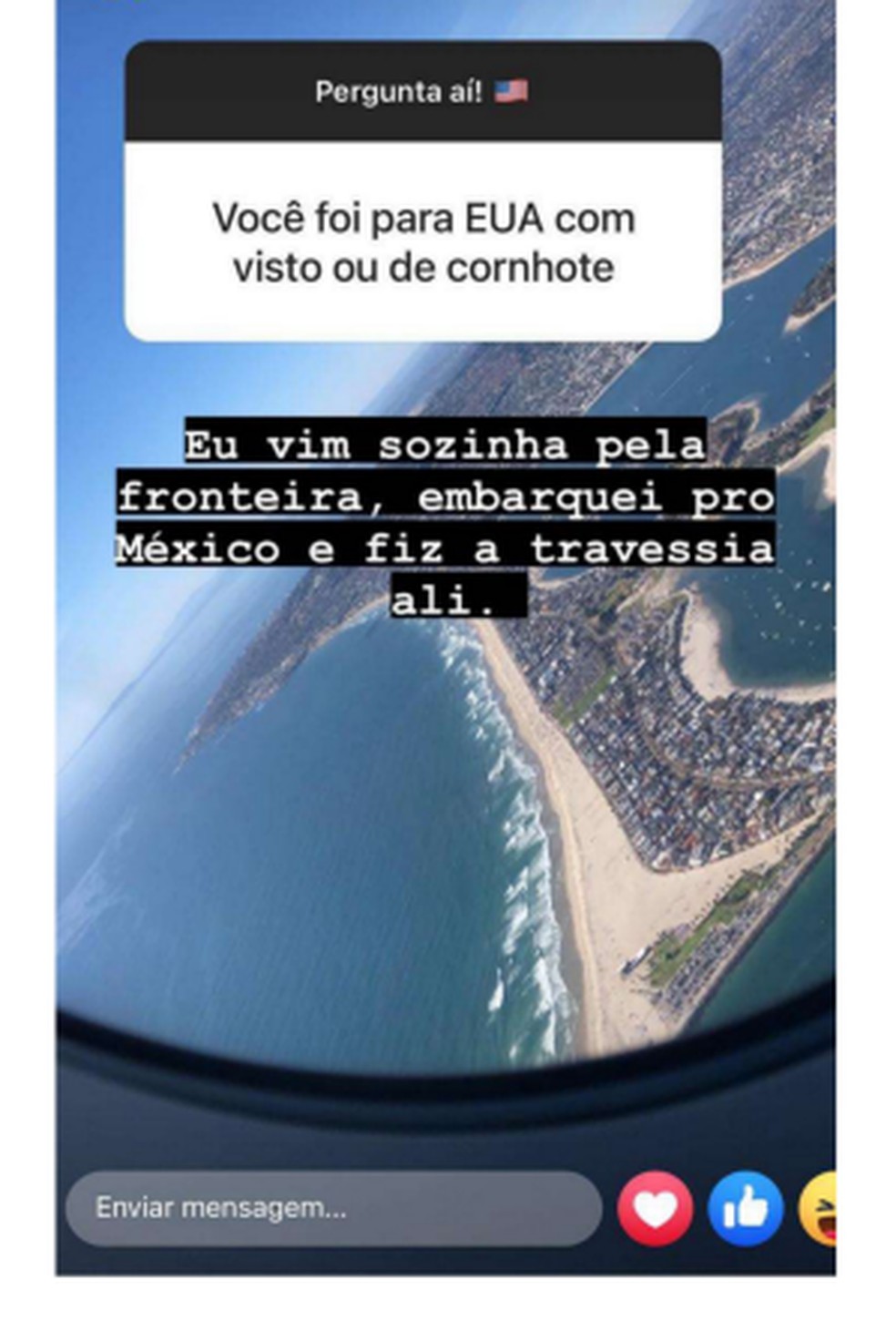 Ângela responde um seguidor sobre o processo de viagem para os EUA — Foto: Reprodução