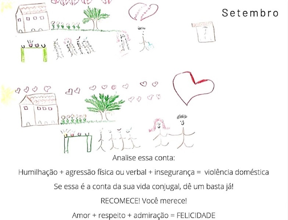 Frase do mês de setembro do "Calendário da Vida" — Foto: SAP