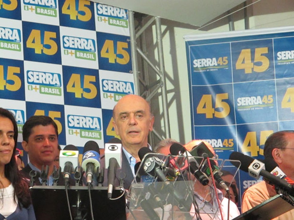José Serra faz pronunciamento em São Paulo — Foto: Mariana Oliveira/G1
