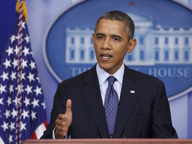 O presidente dos EUA, Barack Obama, fala nesta terça-feira (8) na Casa Branca (Foto: Kevin Lamarque/Reuters)