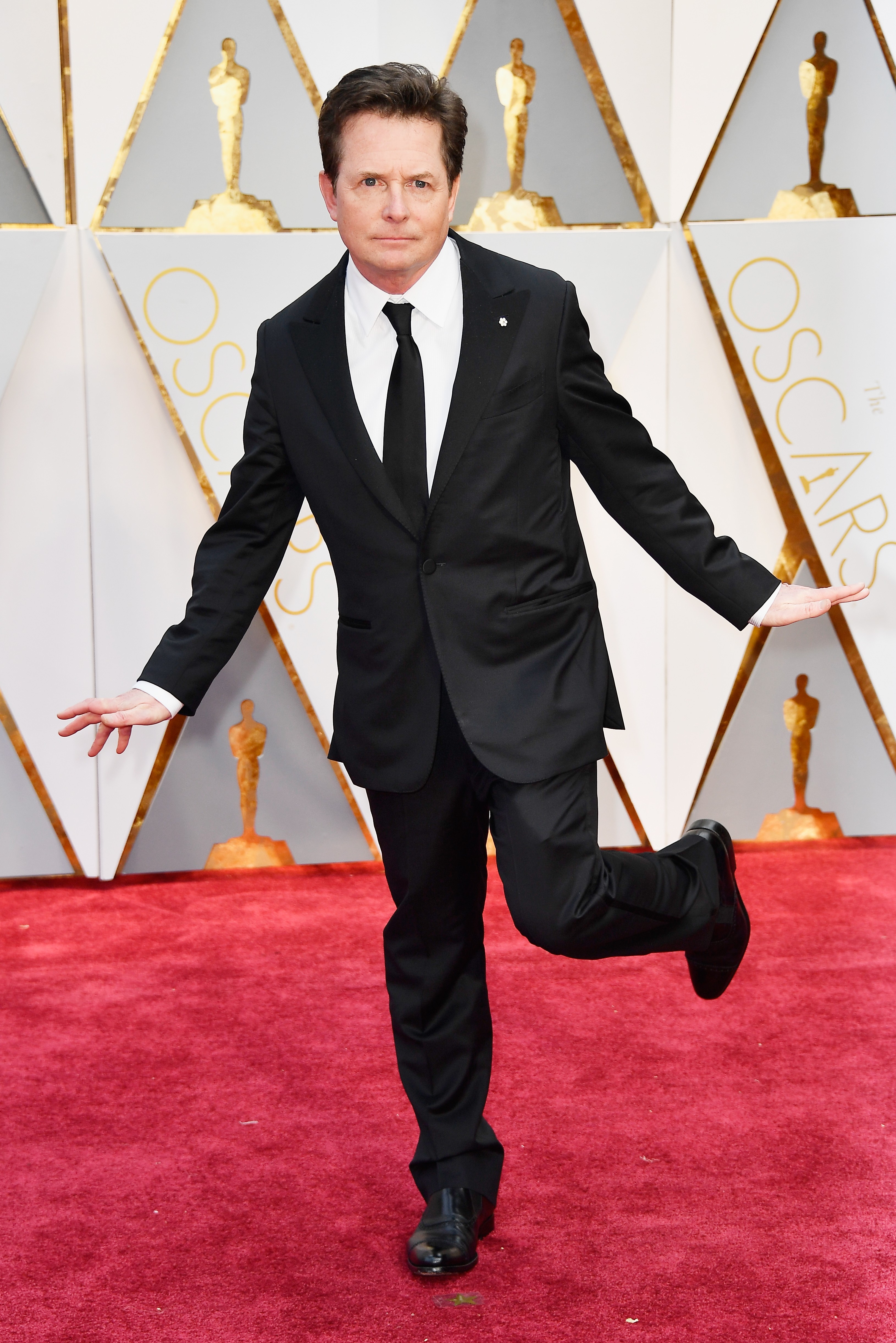 Michael J. Fox no tapete vermelho do último Oscar (Foto: Getty Images)