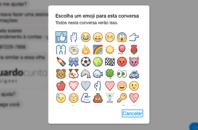 Escolha o emoji (Foto: Reprodução/André Sugai)
