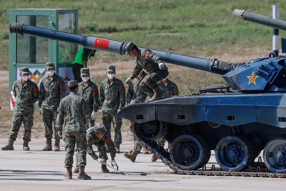 Imagem dos exercícios militares perto de Moscou, em agosto de 2022 — Foto: Maxim Shemetov/Reuters