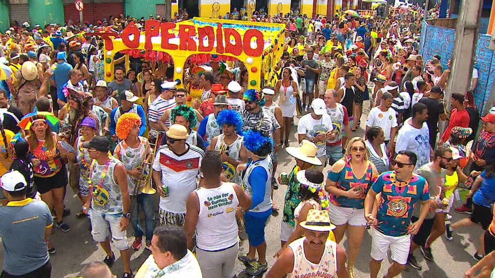 Foliões usam a criatividade para fantasias no Galo da Madrugada — Foto: Reprodução/TV Globo