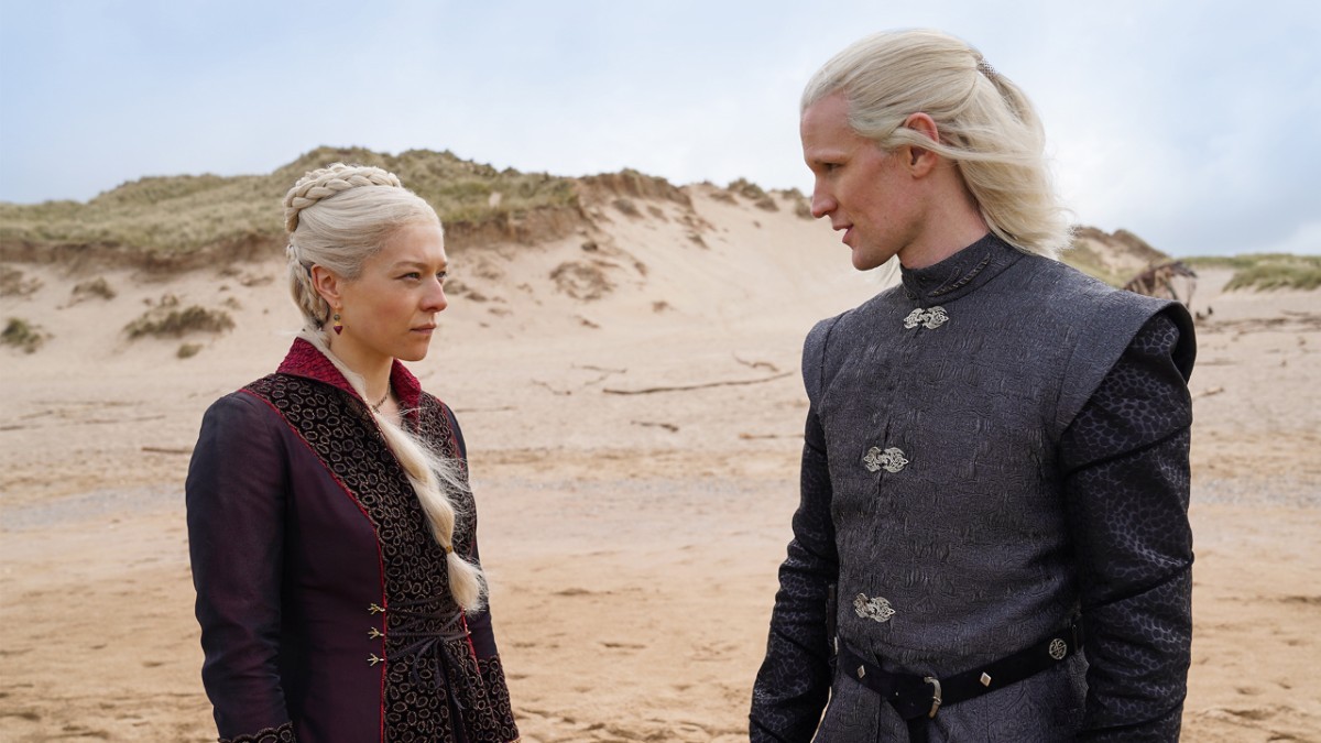 Emma D Arcy é a princesa Rhaenyra Targaryen e Matt Smith é o príncipe Daemon Targaryen (Foto: Divulgação/HBO)