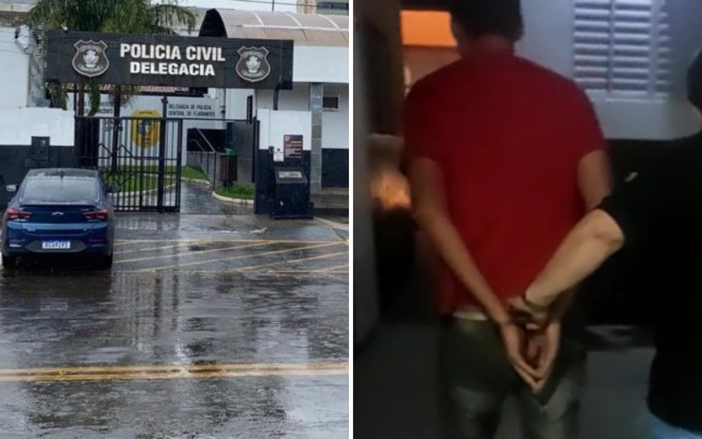 Homem é preso suspeito de perseguir mulher e familiares em Caldas Novas, Goiás — Foto: Polícia Civil/Reprodução