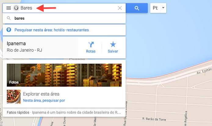 Buscando por um tipo de local no Google Maps (Foto: Reprodução/Marvin Costa)