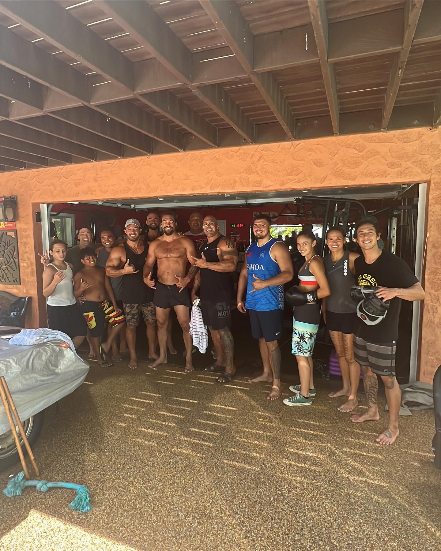 Jason Momoa mostrou dia de treino com amigos (Foto: Reprodução / Instagram)
