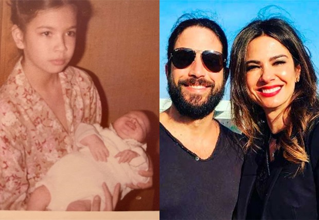Luciana Gimenez e o irmão, Marco Antônio Gimenez, em 1981 e atualmente (Foto: Reprodução/Instagram e Divulgação)