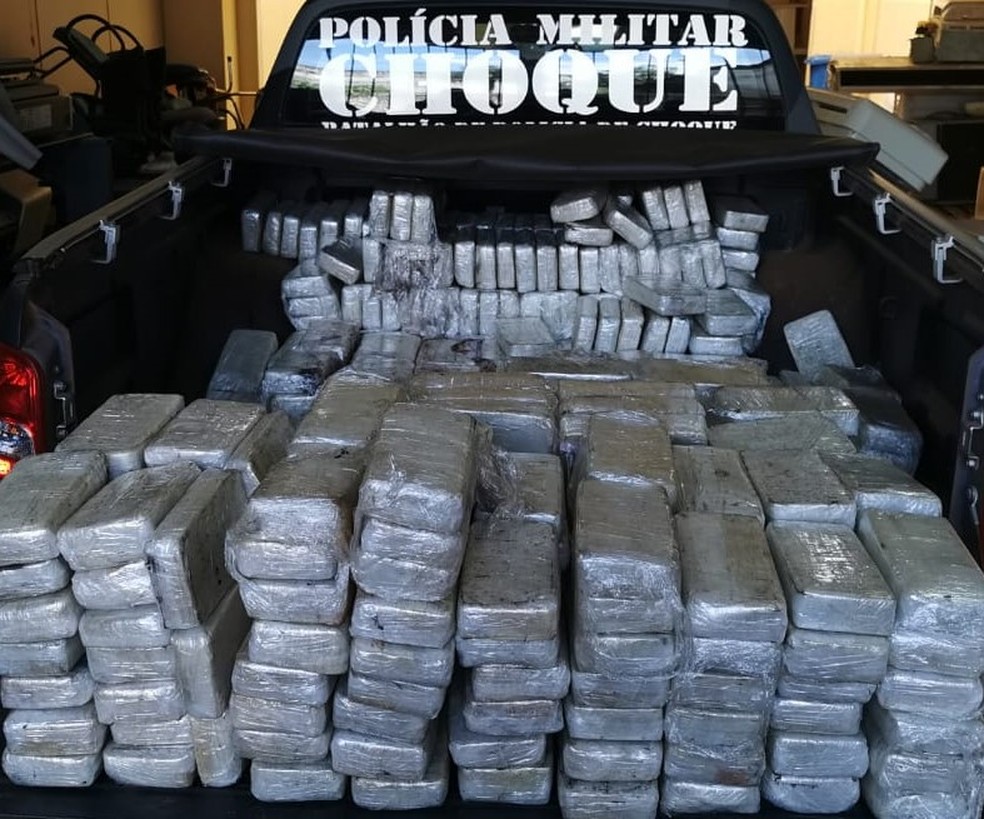 Maior carga de cocaína é apreendida em MS. — Foto: Batalhão de Choque/Divulgação