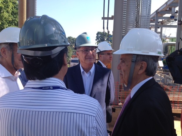 Alckmin visita instalação de membranas ultrafiltrantes na estação de Tratamento de Água Alto da Boa Vista (Foto: Tatiana Santiago/G1)