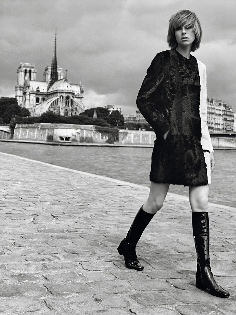 Alguns ensaios da Vogue aconteceram na Catedral francesa como o editorial com a modelo Edie Campbell fotografado por Alasdair McLellan para 'Vogue Paris' de setembro de 2014 (Foto: Alasdair McLellan)
