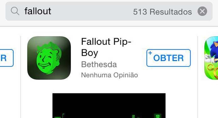 Procure o aplicativo do Fallout 4 na App Store (Foto: Reprodução/Murilo Molina)