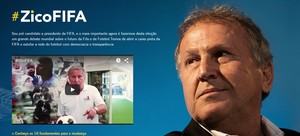 Zico lança site com candidatura à Fifa (Foto: Reprodução)
