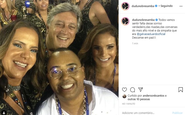 Dudu Nobre lamenta morte de Eduardo Galvão (Foto: Reprodução/Instagram)