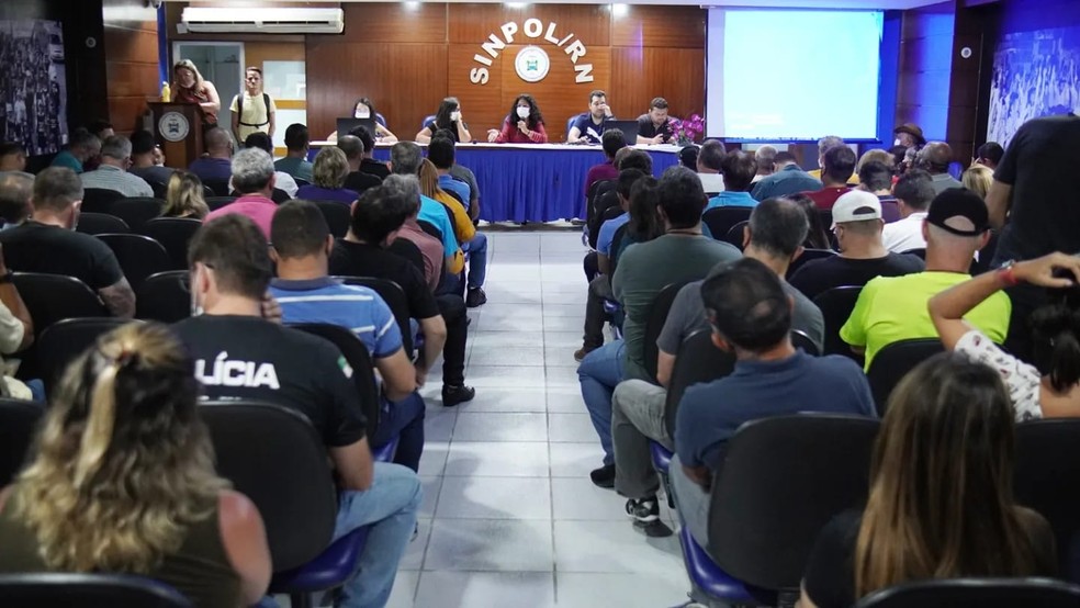 Assembleia no Sindicato dos Policiais Civis do RN (Sinpol) &mdash; Foto: Divulga&ccedil;&atilde;o