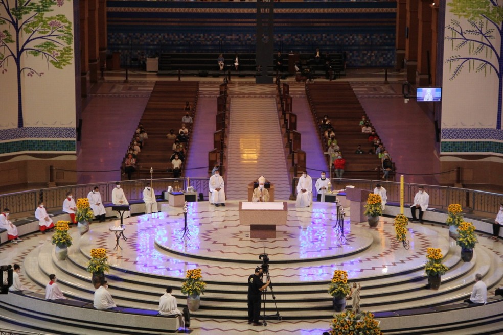 Missa de Páscoa na Basílica de Aparecida — Foto: Matheus Andrade/Santuário Nacional