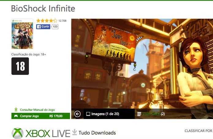BioShock Infinite na Xbox Live (Foto: Reprodução/Felipe Vinha)