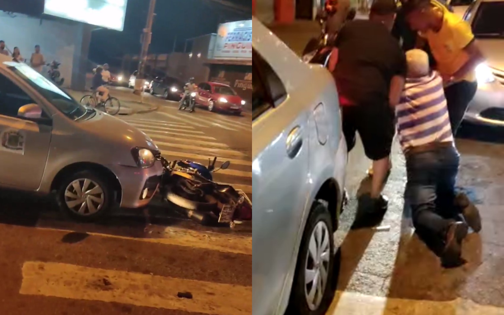 Motorista da Prefeitura de Goiânia suspeito de dirigir bêbado bate em motociclista; vídeo